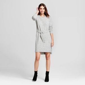 Plus Size Belted Knit Sweater Dress